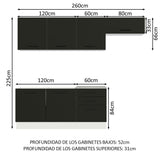 Combo completo de Cocina Madesa Agata 260cm BN 02