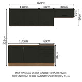 Combo completo de Cocina Madesa Agata 260cm MN 02