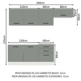 Combo completo de Cocina Madesa Agata 260cm BG 02