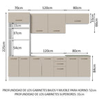 Combo completo de Cocina 270 cm 10 Puertas 3 Cajones Sin Mesada Blanco/Crema Agata Madesa