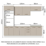 Combo completo de Cocina 270cm Blanco/Crema Agata Madesa 01