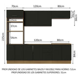 Combo de Cocina 270 cm Agata Marrón/Negro 01