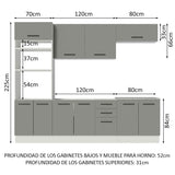 Combo completo de Cocina Madesa Agata 270cm BG 04