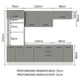 Combo completo de Cocina Madesa Agata 270cm BG 02