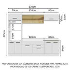 Combo completo de Cocina 270 cm 9 Puertas 2 Cajones Sin Mesada Blanco Agata Madesa