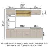 Combo de Cocina 270 cm Agata Blanco/Crema 03