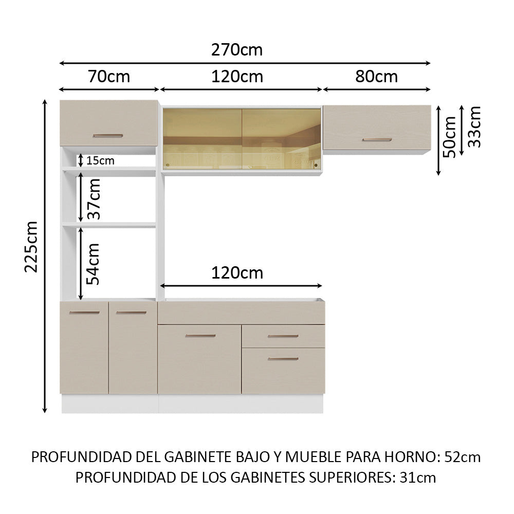 Combo de Cocina 270 cm Agata Blanco/Crema 04