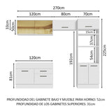 Combo completo de Cocina 270cm Agata Madesa 05 Blanco