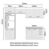 Combo completo de Cocina 270cm Agata Madesa Blanco 07
