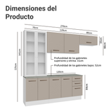 Combo completo de Cocina con Cristalero 270 cm Madesa Agata BC 11