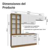 Combo completo de Cocina con Cristalero 270 cm Madesa Agata MB