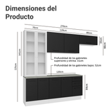 Combo completo de Cocina con Cristalero 270 cm Madesa Agata BN 11