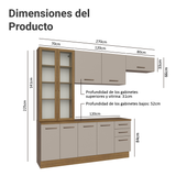 Combo completo de Cocina con Cristalero 270 cm Madesa Agata MN