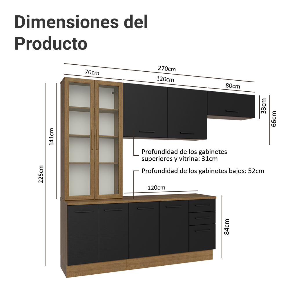 Combo completo de Cocina Madesa Agata 270cm MN 11