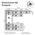 Combo completo de Cocina 270 cm Blanco Agata Madesa