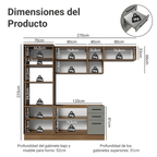 Combo completo de Cocina 270 cm Marrón/Gris Agata Madesa