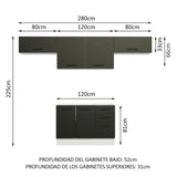 Cocina Compacta 280 cm Agata Blanco/Negro 02