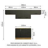 Cocina Compacta 280 cm Agata Marrón/Negro 02