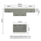 Combo completo de Cocina Madesa Agata 280cm BG 02