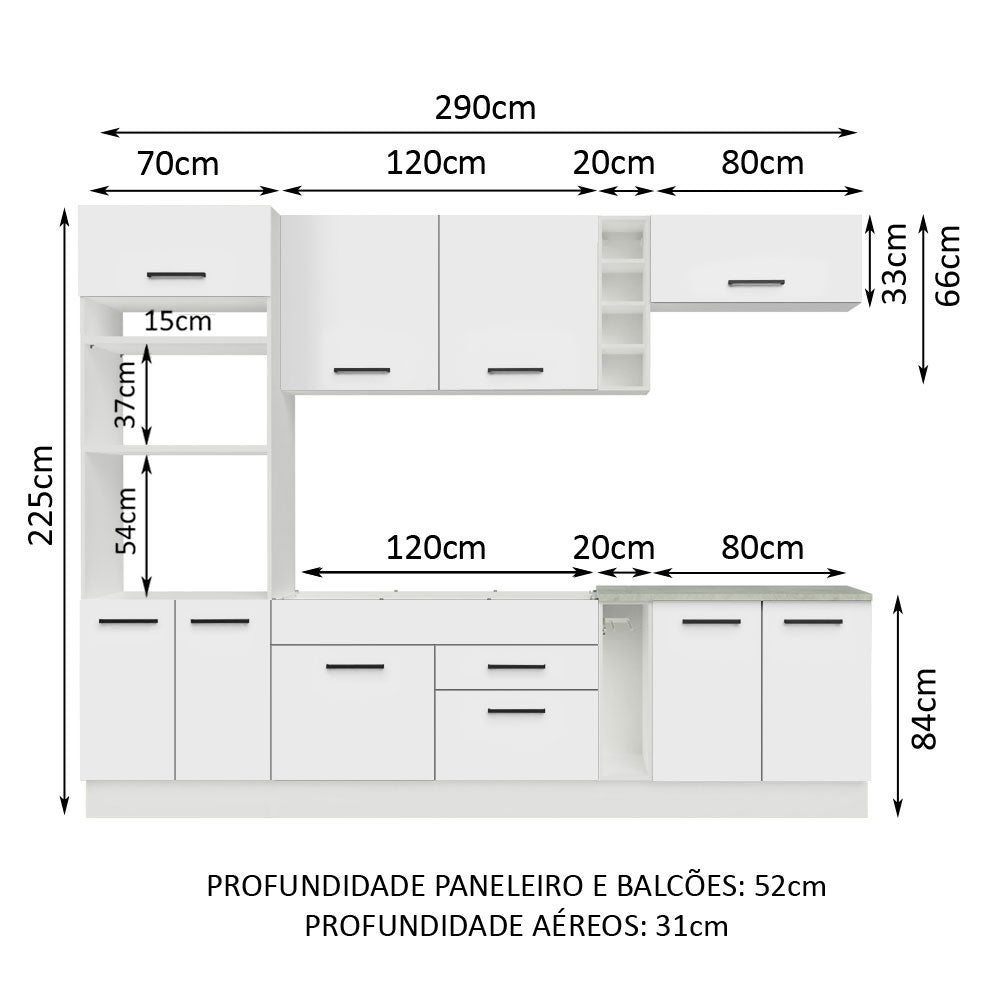 Combo completo de Cocina Madesa Agata 290cm BB 01