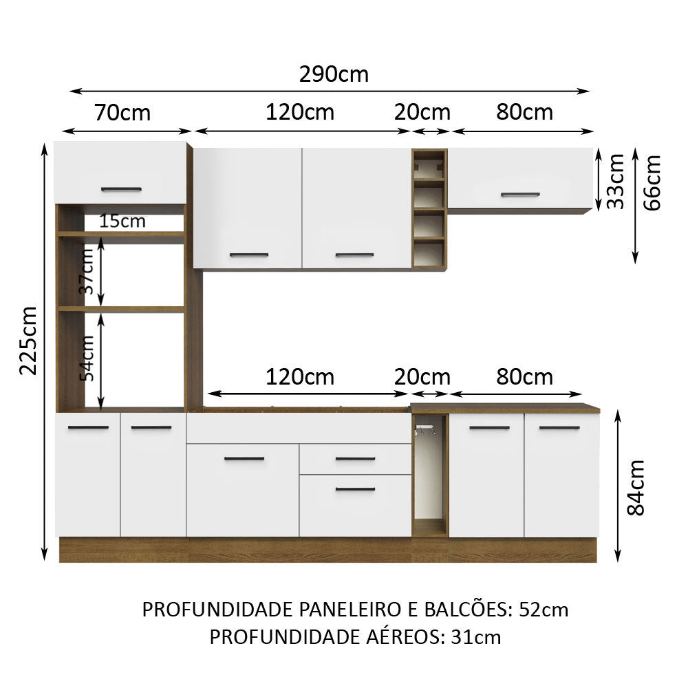 Combo completo de Cocina Madesa Agata 290cm MB 01