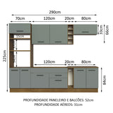 Combo completo de Cocina Madesa Agata 290cm MG 01