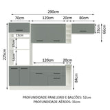 Combo completo de Cocina Madesa Agata 290cm BG 04