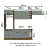 Combo completo de Cocina Madesa Agata 290cm MG 02