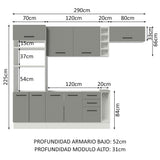 Combo completo de Cocina Madesa Agata 290cm BG 03