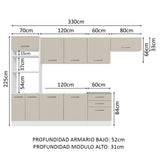 Combo completo de Cocina Madesa Agata 330cm BC 01