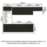 Combo completo de Cocina, 330cm, Blanco Negro Agata 01