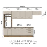 Combo completo de Cocina Madesa Agata 330cm MC 01