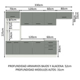 Combo completo de Cocina Madesa Agata 330cm BG 03