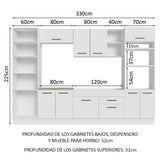 Combo completo de Cocina 330cm Agata Madesa 02