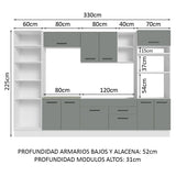 Combo completo de Cocina Madesa Agata 330cm BG 02