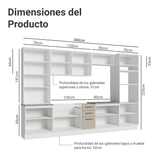 Combo completo de Cocina con Cristalero 340 cm Madesa Agata BC 01