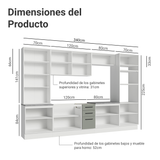 Combo completo de Cocina con Cristalero 340 cm Madesa Agata BG 01