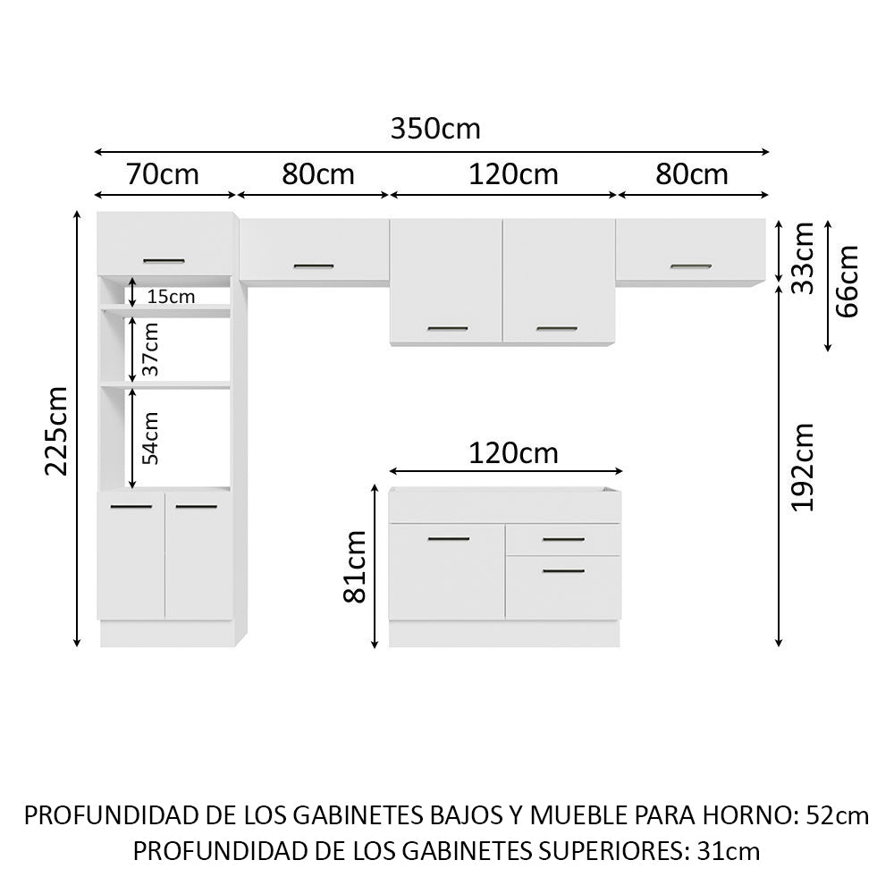 Combo completo de Cocina 350cm Agata Madesa 01