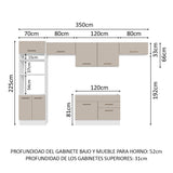 Combo completo de Cocina 350cm Blanco/Crema Agata Madesa 01