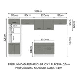 Combo completo de Cocina Madesa Agata 350cm BG 01