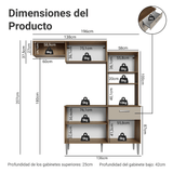Cocina Compacta 196 cm Aura Marrón/Crema 01