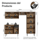 Combo completo de Cocina 220 cm Marrón/Negro Deli Madesa 01