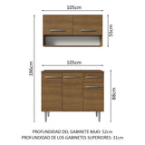 Cocina Compacta 105 cm Emilly Marrón 03