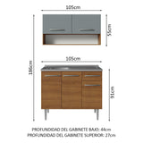 Combo de Cocina 105cm con Bacha de acero inoxidable MG Emilly Madesa 04 MG