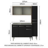 Combo de Cocina 137cm Con Bacha de acero inoxidable Emilly Madesa 07