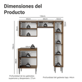 Cocina Compacta 156 cm Emilly Marrón/Gris 02