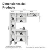 Cocina Compacta 156 cm Emilly Blanco 03