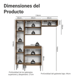 Cocina Compacta 156 cm Emilly Marrón/Gris 03