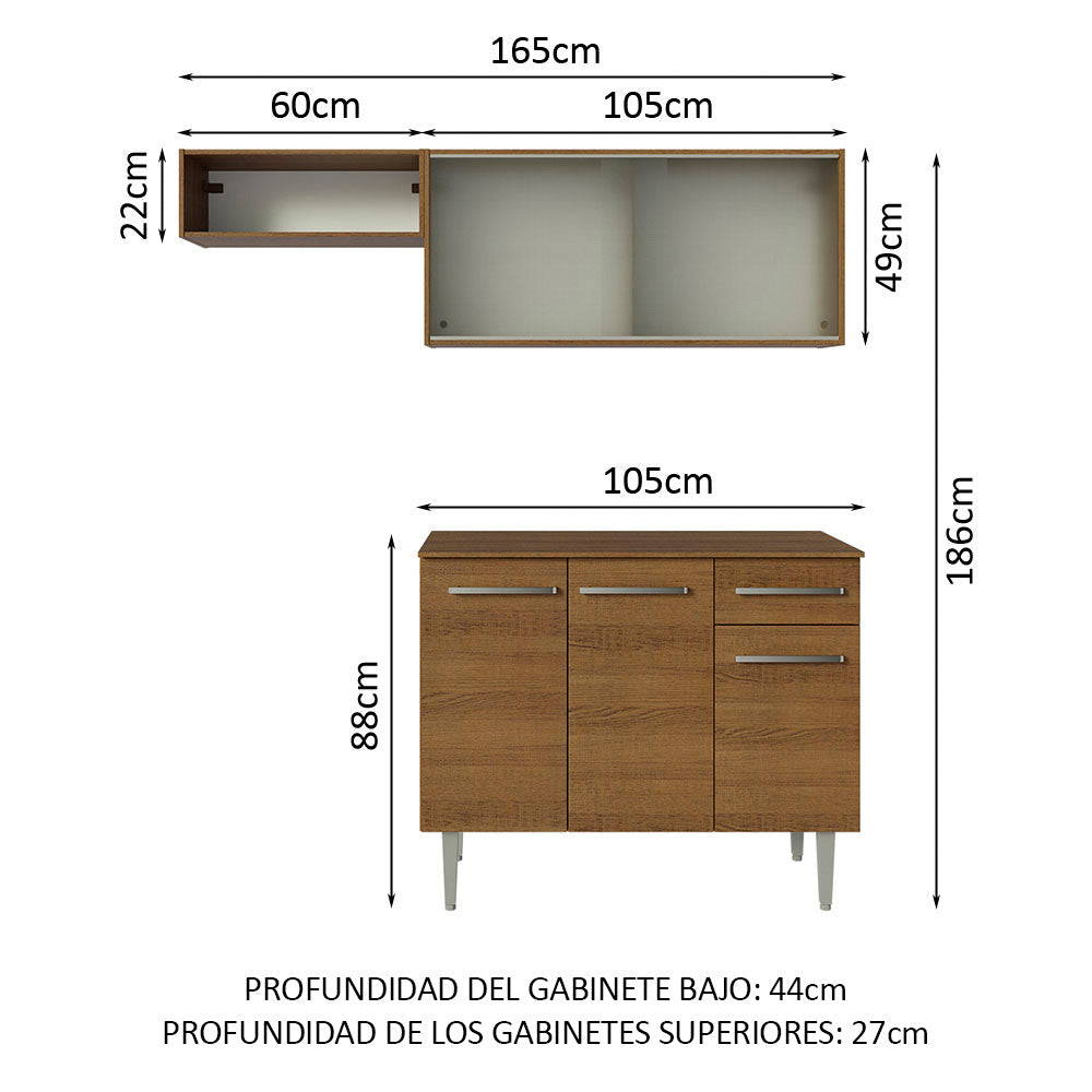 Combo de Cocina Madesa Emilly 165cm MM 03