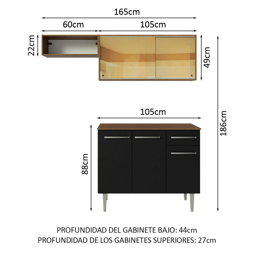 Combo de Cocina Madesa Emilly 165cm MN 04
